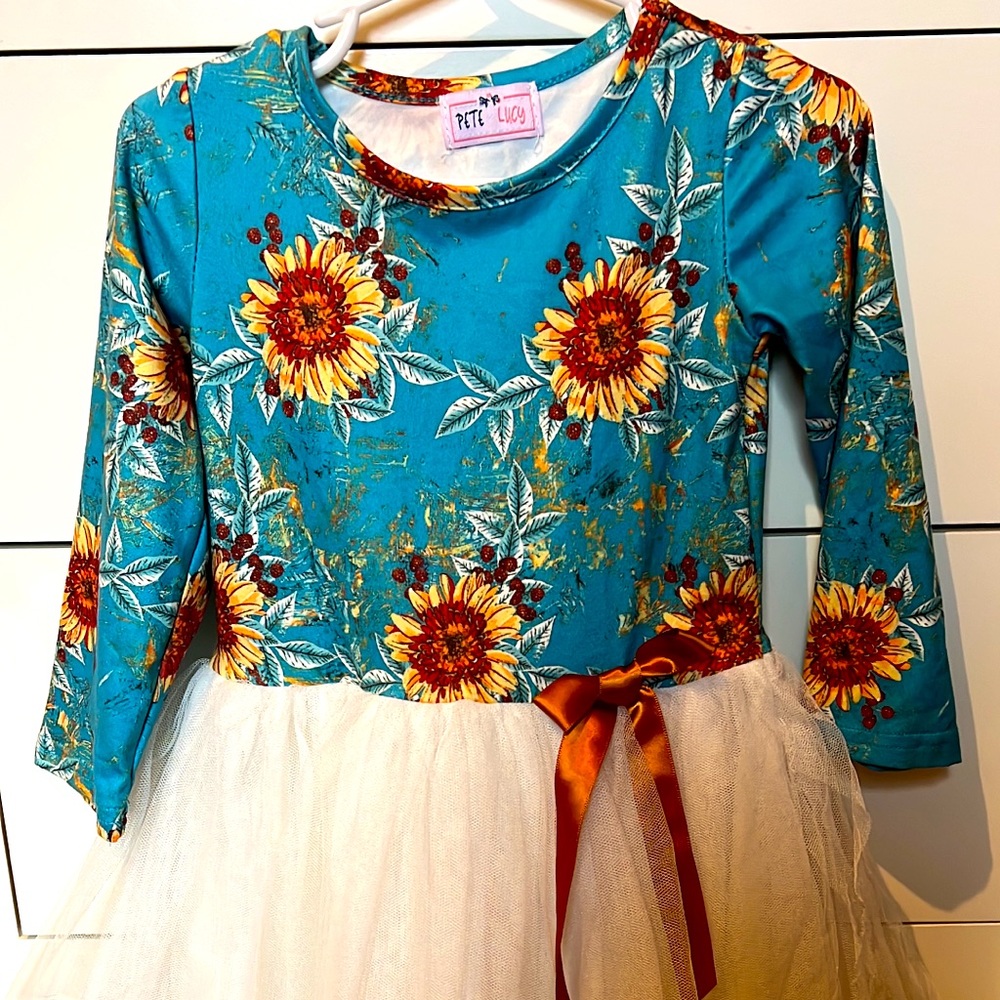 2T sunflower tulle dress